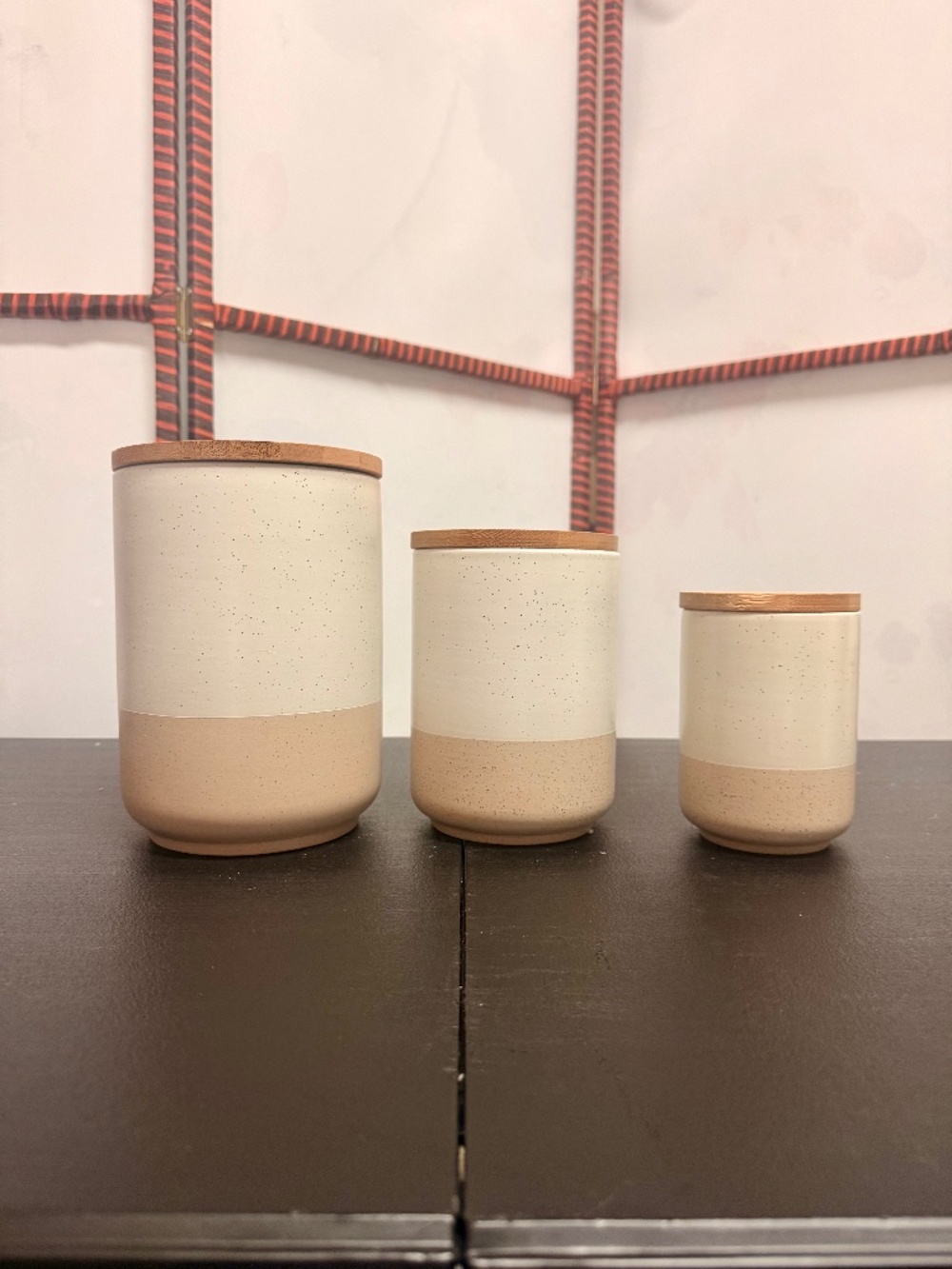 Ceramic Kitchen Canisters - set of 3